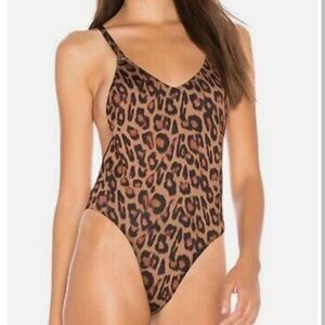 Kendall + Kylie Women's Leopard Racerback Swimsuit Size Large